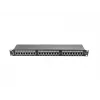 Patch panel 1U LANBERG PPS6-1024-B, 24 prievadų Cat6, metalinis, juodas, 442×114,5×44,5 mm