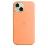 Apple iPhone 15 Silicone Case with MagSafe - Oranžinė Sorbet