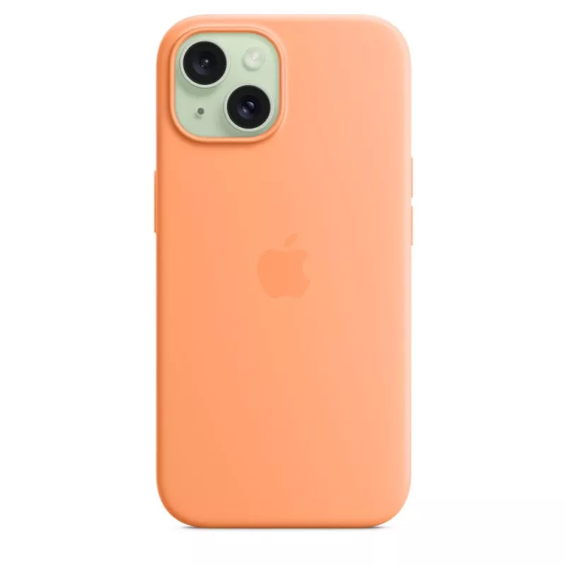 Apple iPhone 15 Silicone Case with MagSafe - Oranžinė Sorbet