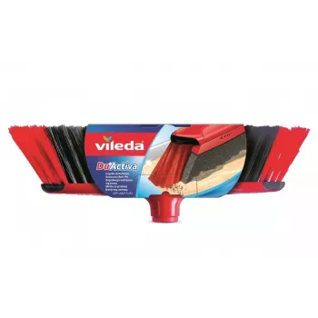 Vidaus šluota VILEDA 151221 su gumine galvute, minkštais/kietais šereliais, raudona, pakuotės plotis 340 mm