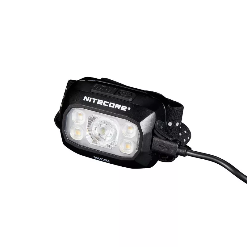 Galvos žibintas Nitecore NU30 — kompaktiškas nešiojamas LED žibintas, iki 500 liumenų, keli šviesos lygiai, raudonos šviesos režimas