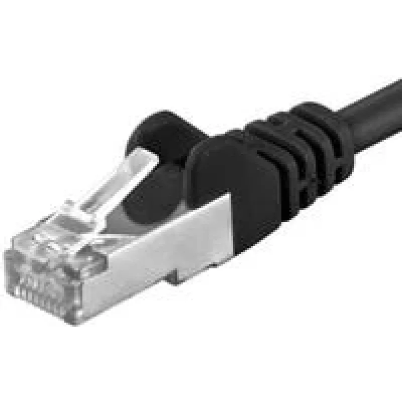 Tinklo kabelis PremiumCord komutacinis kabelis S-FTP Cat6a RJ-45 7m Juoda