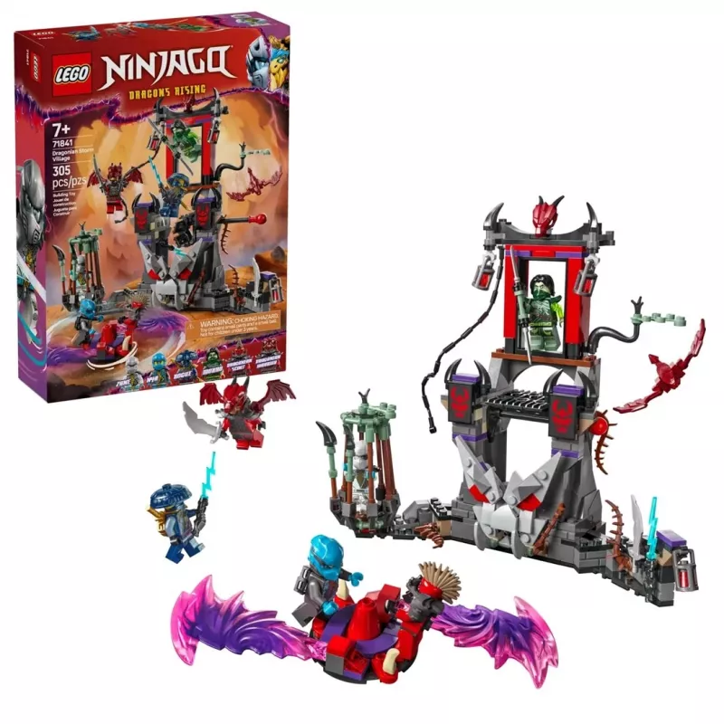 Konstravimo rinkinys LEGO NINJAGO 71841 Dragon Village — 305 dalys, 6 minifigūrėlės, amžius 7+