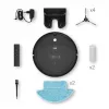 Robot vacuumeris TEESA Smart VAC 2 — apvalus, juodas, 1000 Pa siurbimo galia, 9,6 V/2000 mAh Li baterija, 0,2 L dulkių talpykla, Wi‑Fi, automatinis grįžimas