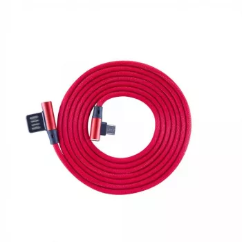 Sbox USB->Micro USB 90 M/M 1.5m USB-MICRO-90R braškių raudona