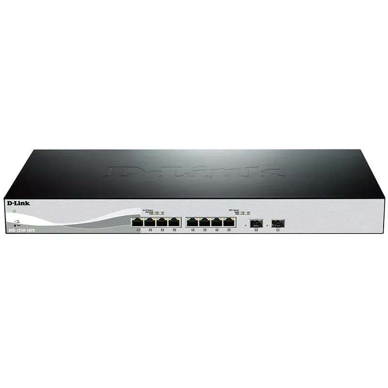 D-Link DXS-1210-10TS valdomas L2/L3 10G Ethernet (100/1000/10000) 1U juodos, sidabrinės spalvos
