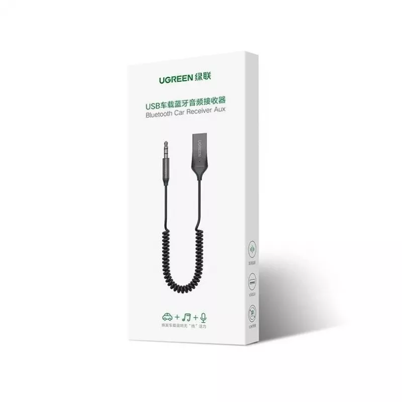 UGREEN CM309 Bluetooth 5.0 USB garso imtuvas su 3,5 mm AUX lizdu, juodas, 20–20000 Hz