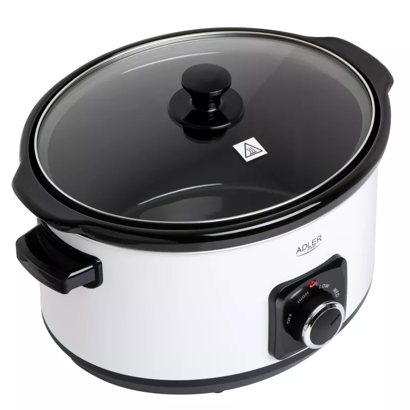 Adler AD 6413r Lėto virimo puodas, 5,8 l, baltas Adler