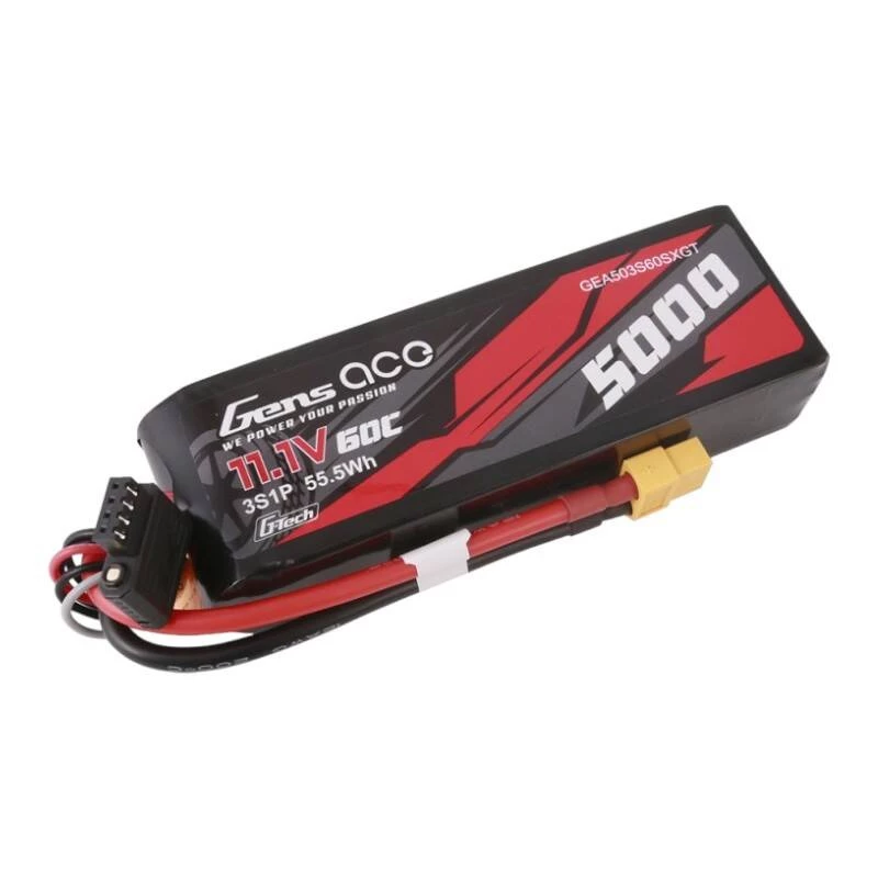Gens ace G-Tech 5000mAh 11,1 V 60C 3S1P LiPo su XT60 jungtimi