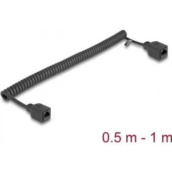 Tinklo kabelis DeLOCK 90669 RJ-45 Cat5e 1 m Juodas