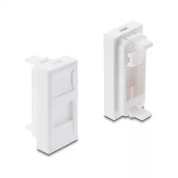 Užfiksuojamas H modulio dangtelis Keystone moduliui 1 prievado DELOCK 22,5×45 mm ABS baltas