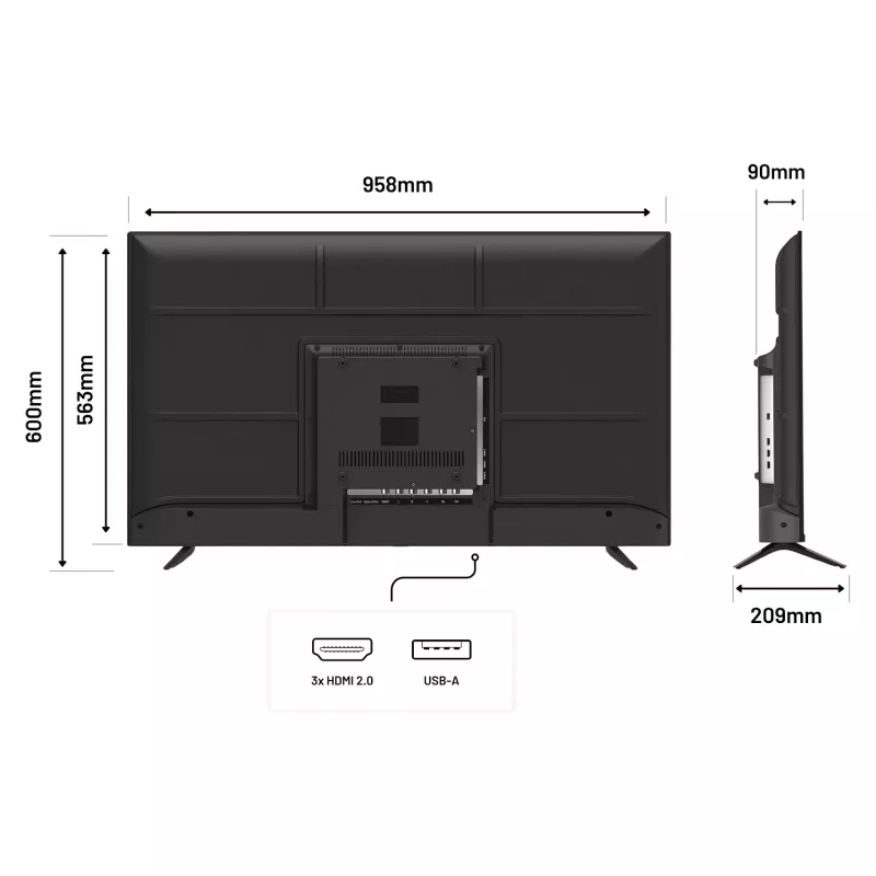 109,2 cm/43 (3840x2160) JAPANNEXT JN-IPS430UHD60F 16:9 IPS 60Hz HDMI USB WLAN garsiakalbis juodas