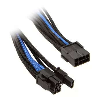 SidabrinėStone PCI-8-Pin to PCIe-6+2-Pin kabelis, 250mm - Juoda/Blue