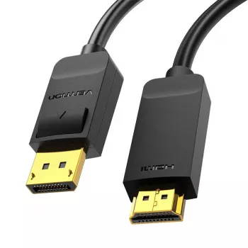 DisplayPort į HDMI kabelio adapteris Vention HAGBH, 2 m, juodas, 7 mm skersmuo