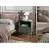 Naktinis staliukas cama meble TRESSE 44×40×53 cm matinė žalia, 1 stalčius, 2 vnt. rinkinys
