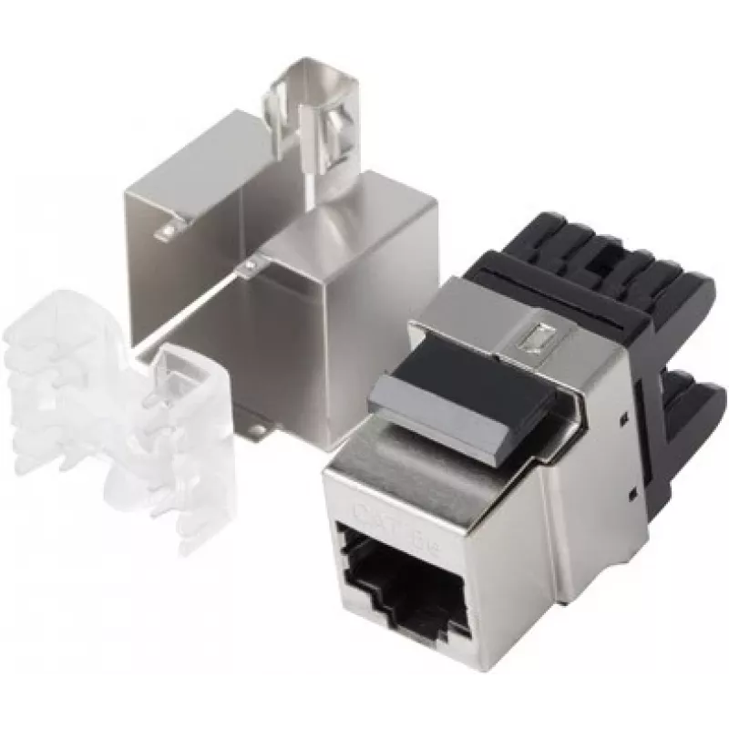 Lanberg KSF5-1000 - Plokščias - Juodas - Nerūdijantis plienas - RJ-45 - LSA - Lizdas - Lizdas