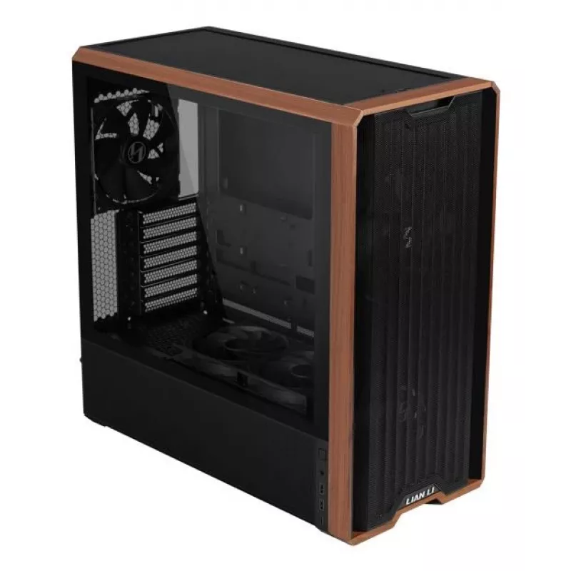 Kompiuterio korpusas Lian Li Lancool LAN217X Midi Tower, juodas, medis