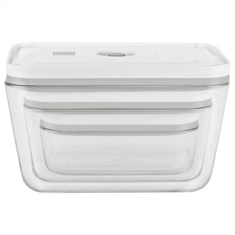 Maisto laikymo dėžutė ZWILLING FRESH & SAVE stačiakampio stiklo/plastiko rinkinys 3 vnt., 0,35/0,75/1,6 l, sandari, tinka mikrobangų krosnelei/orkaitei/šaldytuvui