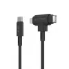 HYPER HyperJuice USB kabelis USB 2.0 1,5 m USB C USB C/Lightning juodas
