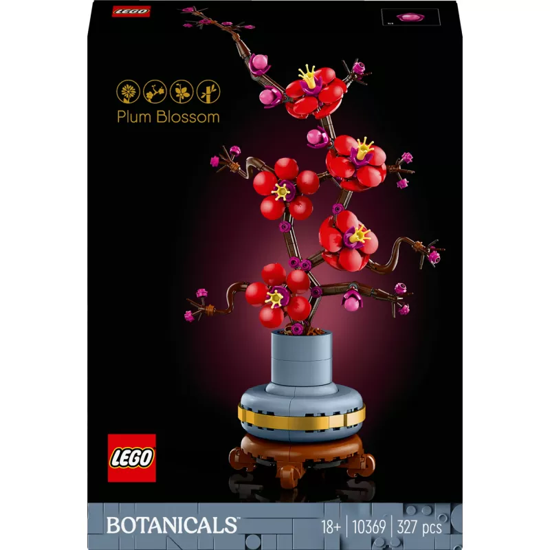 LEGO Icons Plum Blossom Flower Decor Display Set 10369, Multi