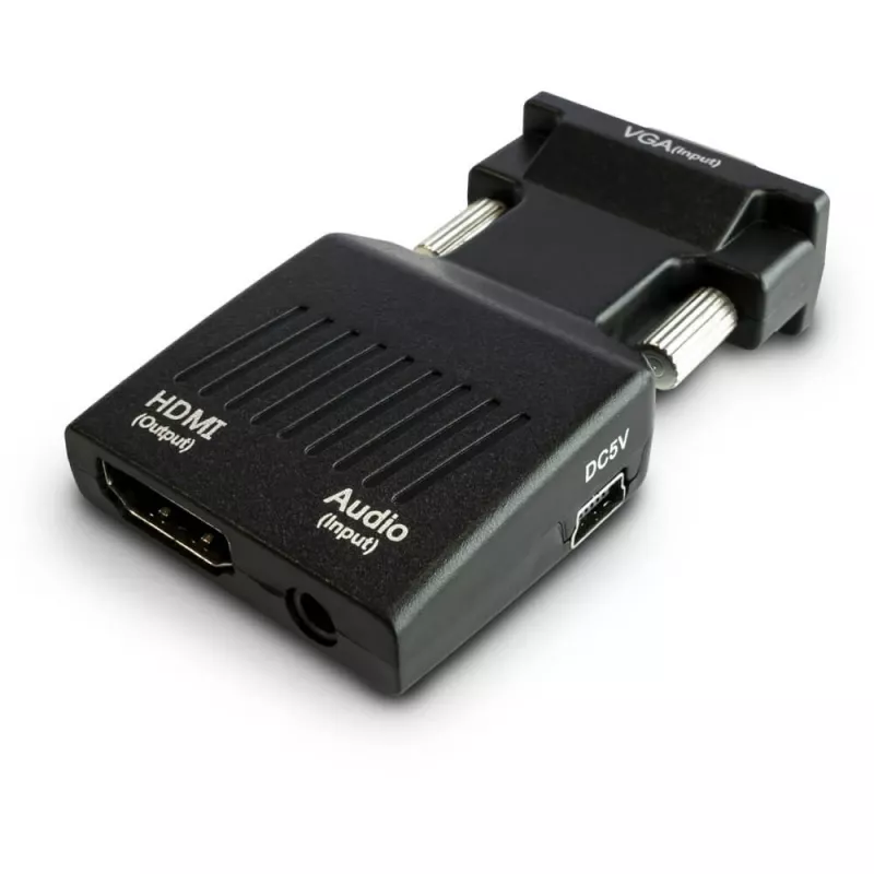 SAVIO CL-145 VGA į HDMI keitiklis, garsas, Full HD, juodas