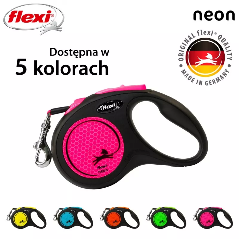 Flexi New Neon S 5 m automatinis šunų pavadėlis