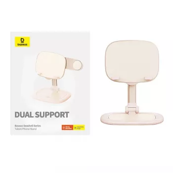 Planšečių ir telefonų stovas Baseus Seashell Series Pink — reguliuojamo aukščio, lengvas