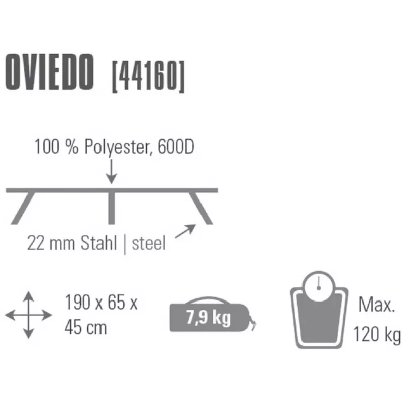 stovyklavimo gultas Oviedo 44160 (pilka)