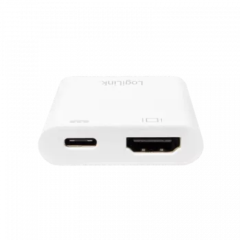 LogiLink 0,14 m - 2xUSB-C/HDMI - 2xUSB-C - HDMI - Balta - 3840 x 2160 pikselių - 0 - 45 °C - -10 - 70 °C (UA0257)
