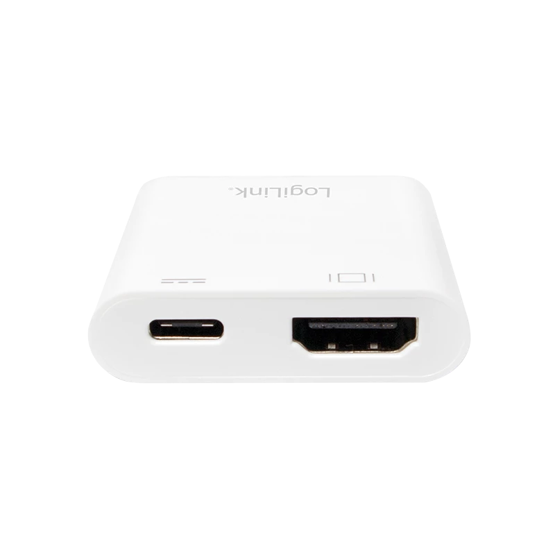 LogiLink 0,14 m - 2xUSB-C/HDMI - 2xUSB-C - HDMI - Balta - 3840 x 2160 pikselių - 0 - 45 °C - -10 - 70 °C (UA0257)