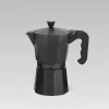 “Moka” kavos virimo aparatas Maestro MR-1666-6-Juoda — rankinis viryklės kavos virimo aparatas, 6 puodeliams, 300 ml, juodo aliuminio