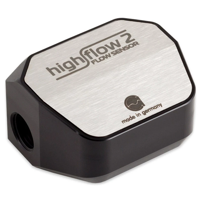 Srauto jutiklis Aqua-Computer Durchflusssensor high flow 2, 2x G1/4 – sidabrinė/juoda