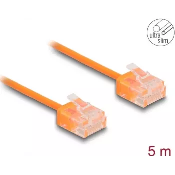 Tinklo kabelis DeLOCK RJ45 Cat.6 UTP Ultra plonas 5 m oranžinis