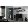 TV staliukas cama meble SOHO 140 — 1400×430×370 mm, pilkas viršus (medžio drožlių plokštė), pilkas rėmas