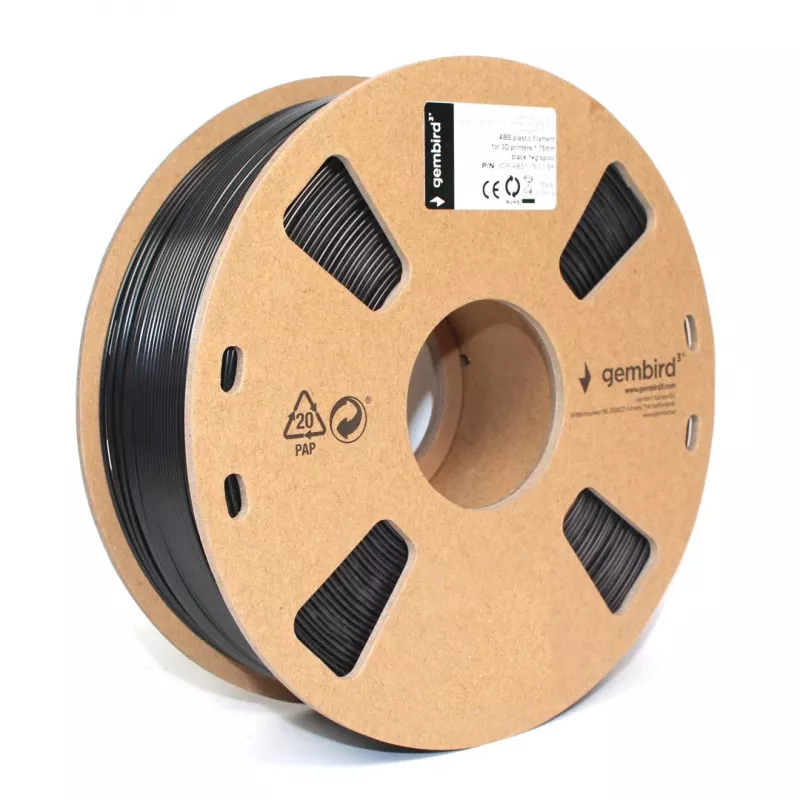 Gembird 3DP-ABS1.75-01-BK 3D spausdinimo medžiaga ABS juoda 1,4 kg