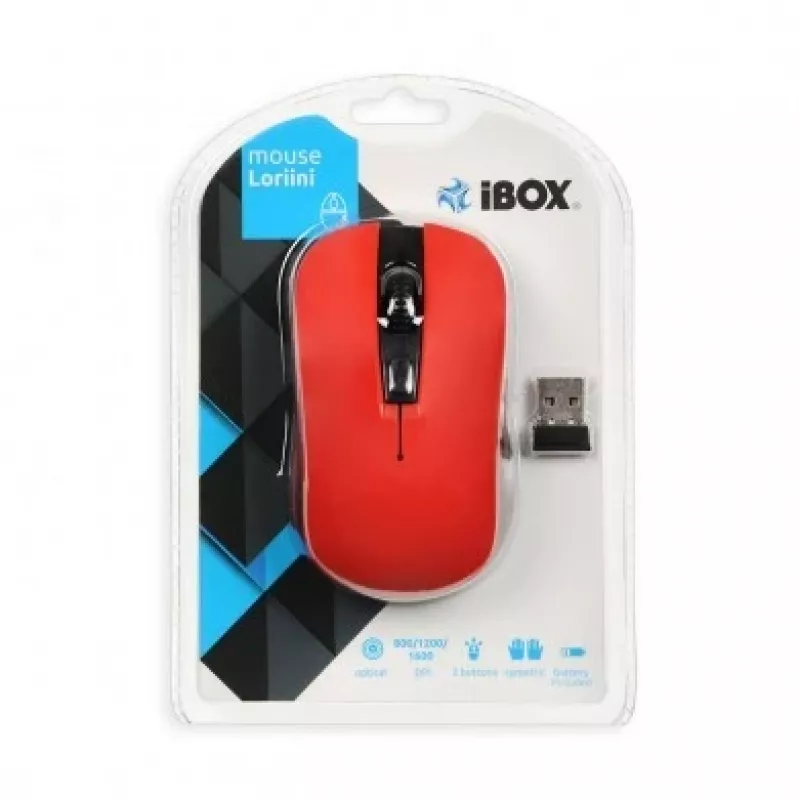 iBox LORIINI pelė abiem rankoms tinkama RF belaidė optinė 1600 DPI