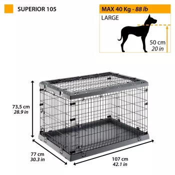 FERPLAST Superior 105 - šuns narvas - 107 x 77 x 73.5 cm
