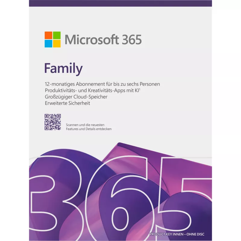 Microsoft 365 Family dėžutė, 1 metai, iki 6 žmonių, Android, iOS, Windows, MacOS
