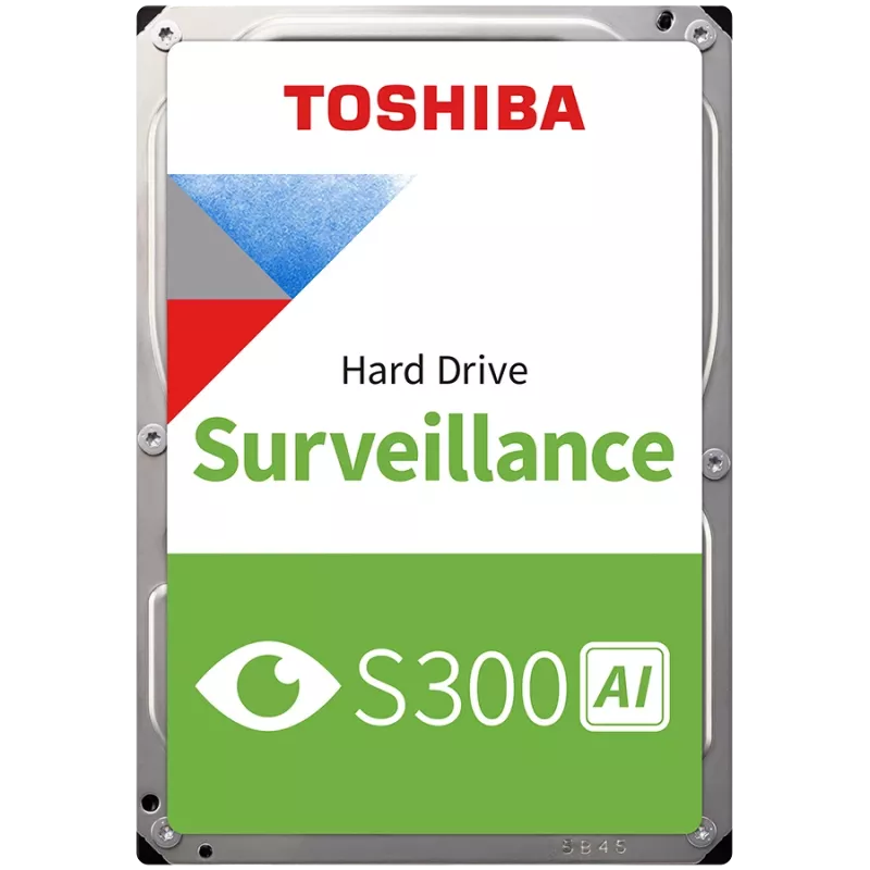 HDD vaizdo stebėjimo TOSHIBA S300 AI 8TB CMR, 3,5'', 512MB, 7200RPM, SATA, 64 kameros, 24/7, TBW: 550