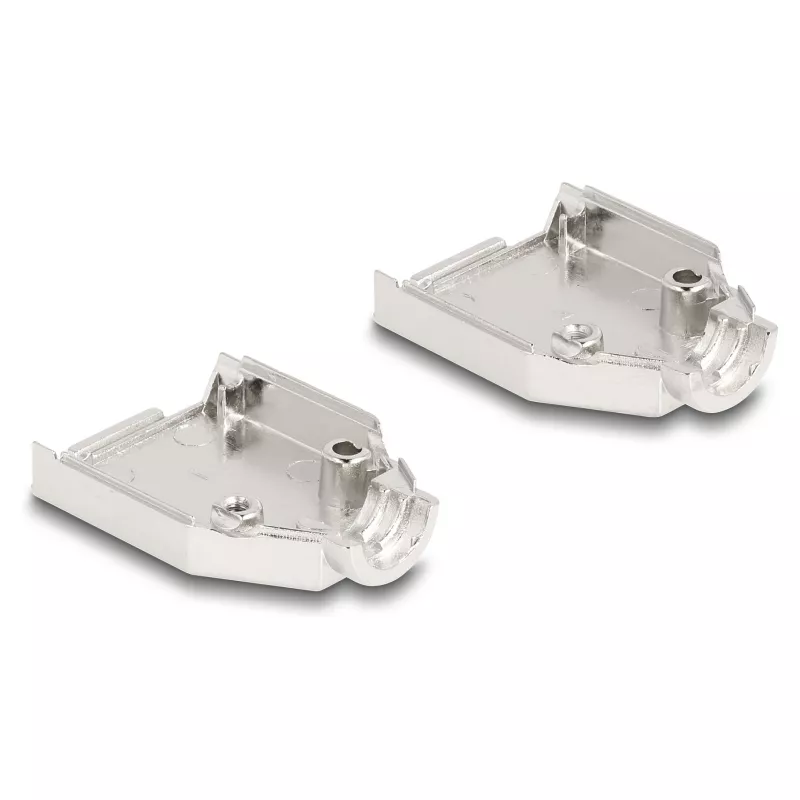 Kabelio apsauginis gaubtas DELOCK D-Sub korpusas 9 kontaktų (vyriškas/moteriškas) sidabrinis plastikinis, 31×46×16 mm