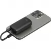 5 000 mAh maitinimo baterija, integruotas USB-C laidas 13 cm, 20 vatų (juoda, 5 Ah, 1x USB-A, 1x USB-C, PD, QC)