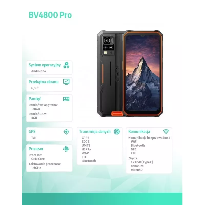 Blackview BV4800Pro 4GB/128GB Oranžinė