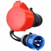 go-e Adapter Gemini flex 22 kW į CEE Mėlyna 16 A - Juodas - tiesus - tiesus - IP55 - 22 kW - 16 A