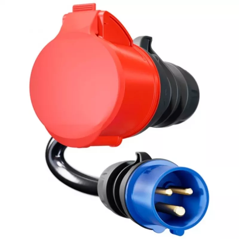 go-e Adapter Gemini flex 22 kW į CEE Mėlyna 16 A - Juodas - tiesus - tiesus - IP55 - 22 kW - 16 A