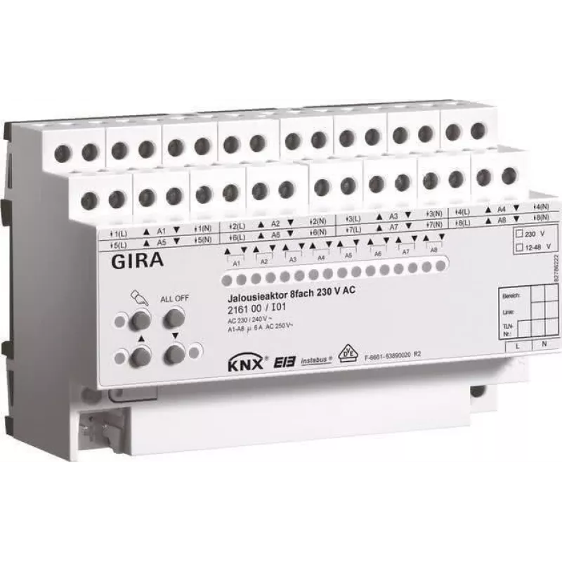 GIRA pavara 216100 KNX/EIB Jalousie 8ach 230VAC REG (216100)
