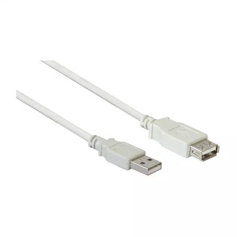 USB 2.0 ilginimo laidas A kištukas į A lizdą, pilkas, 0,6 m,