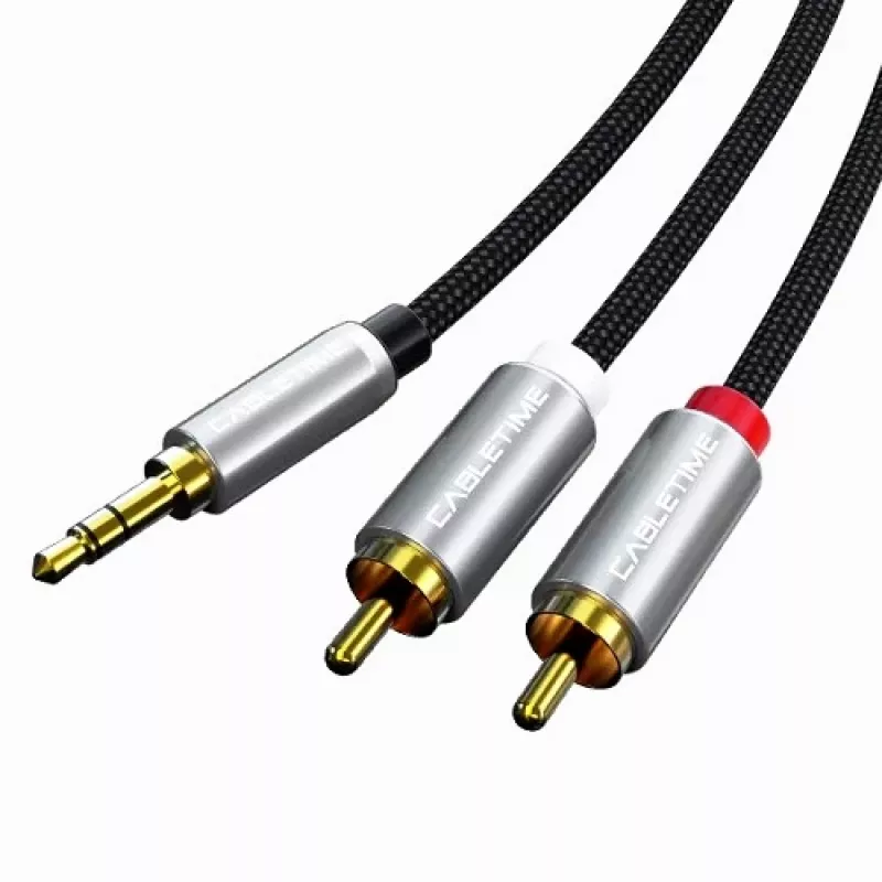 Audio kabelis 3,5 mm – 2x RCA, 3 m