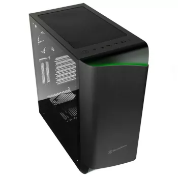 SidabrinėStone Seta A1 Midi-Tower, grūdintas stiklas - juoda