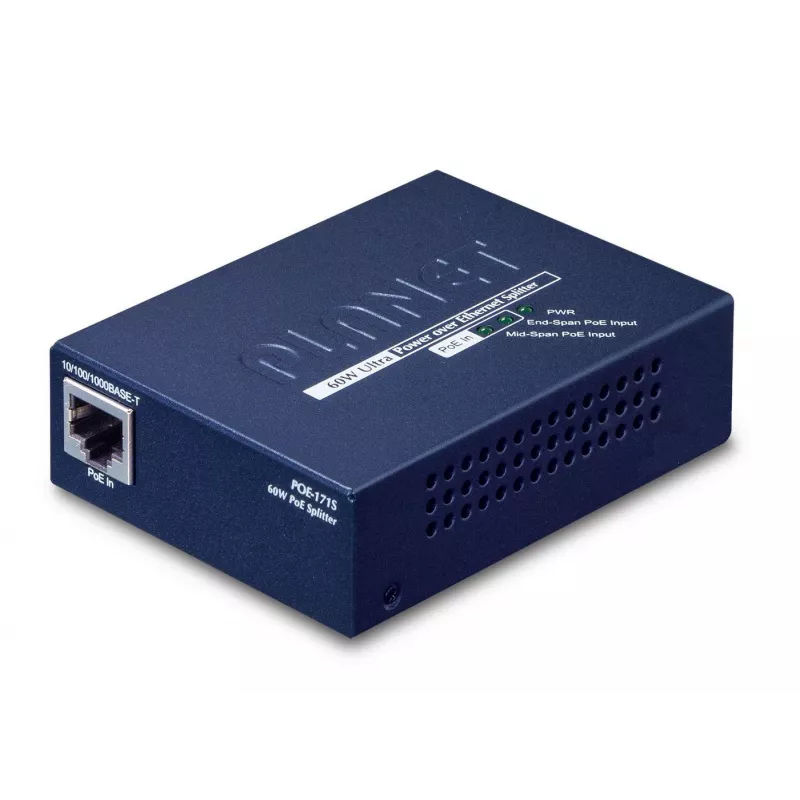 Planet POE-171S - Vieno prievado Ultra PoE skirstytuvas - 10/100/1000 - (12V/19V/24V) (POE-171S)