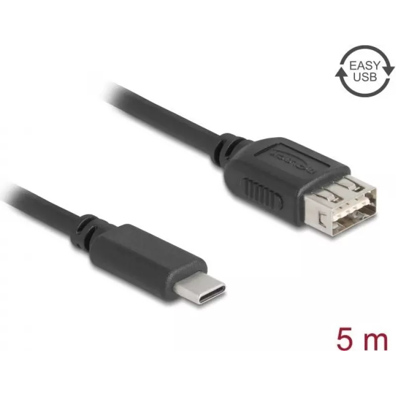USB laidas DELOCK 81539 USB Type-C į USB Type-A, 5 m ilgis